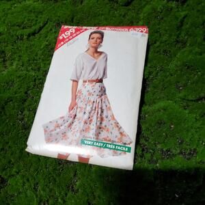vintage Butterick see and sew 6399 skirt and tee 1988 sz 16-24